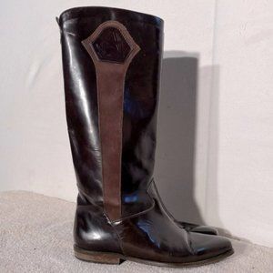 CHARLES David Brown Leather Riding Style Insulated Boots 85